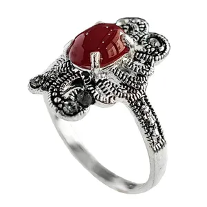 انگشتر نقره زنانه مدل عقیق AW7015