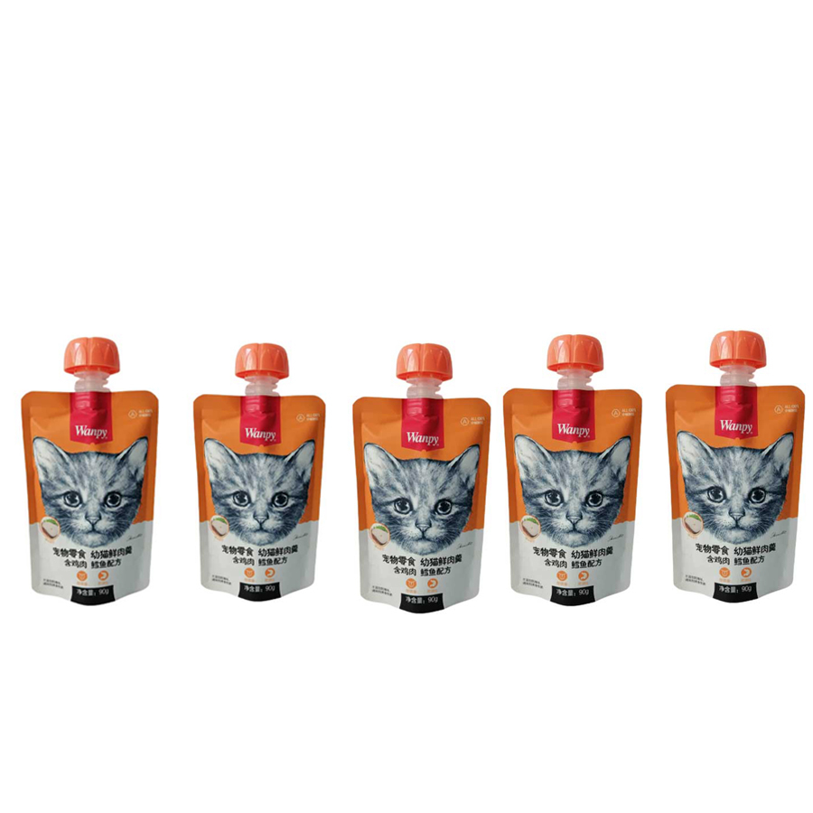 تشویقی گربه ونپی مدل ماهی کاد و مرغ وزن 450 گرم بسته 5 عددی