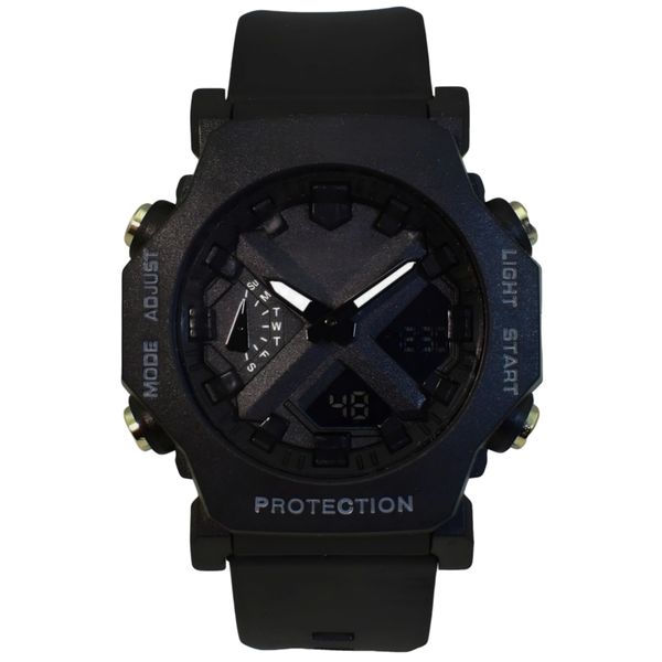 ساعت مچی عقربهای کوارتز مردانه مدل دو زمانه کرنوگراف بند پیو کد a