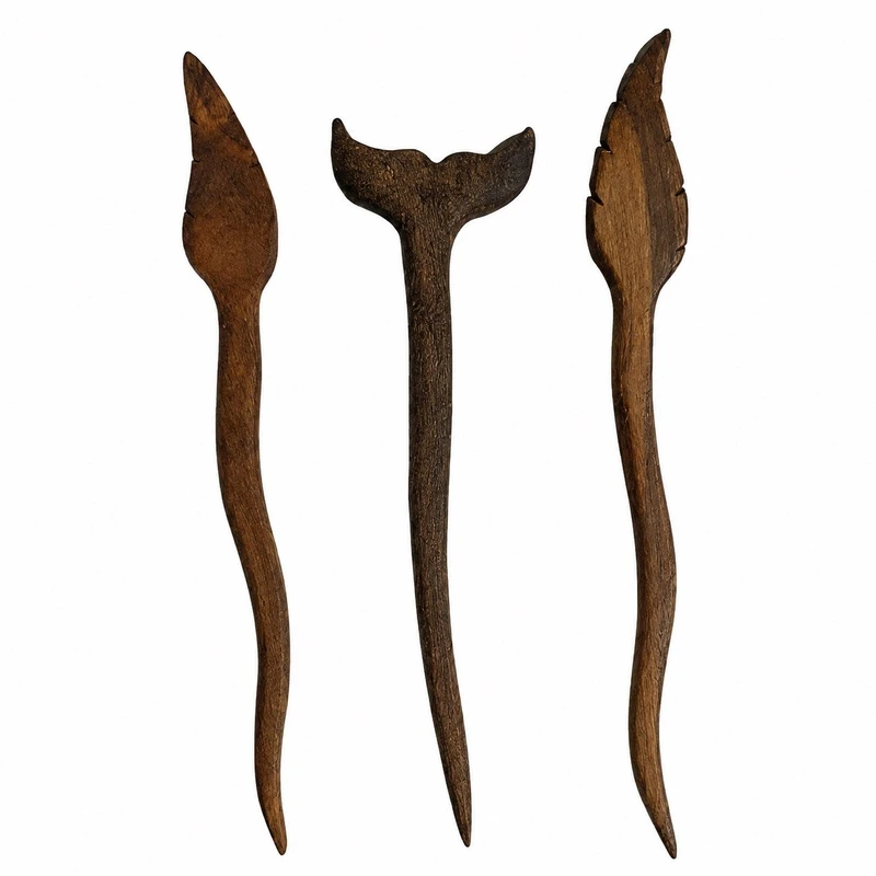 گیره مو چوبی مدل کانزاشی کد 5