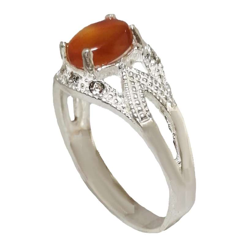 انگشتر نقره زنانه مدل عقیق یمن کد YW4084