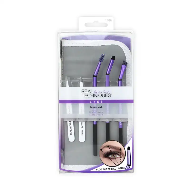 ست برس آرایشی و موچین ریل تکنیکس مدل 003 مجموعه 5 عددی