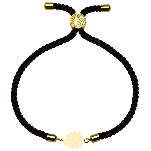 دستبند طلا 18 عیار دخترانه کرابو طرح برگ انجیر مدل Krd1647
