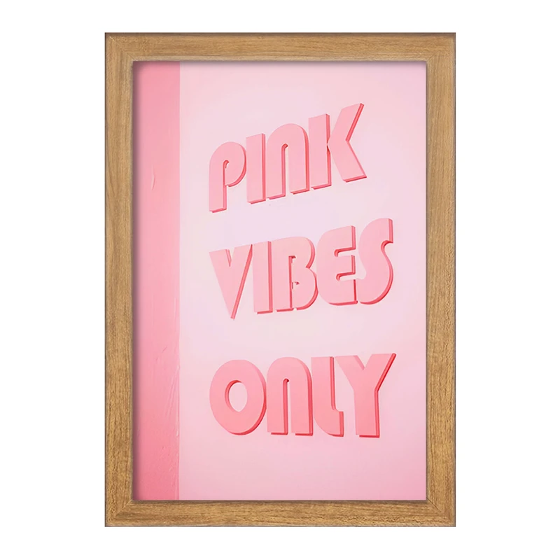 تابلو خندالو مدل Pink Vibes Only کد F3848