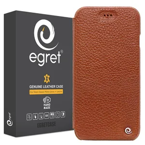 Egret Floater Genuine Leather Stand Folder Bag For Apple iPhone SE 2020