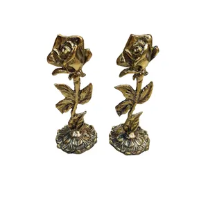 مجسمه برنزی مدل گل رز کد M111 مجموعه دو عددی