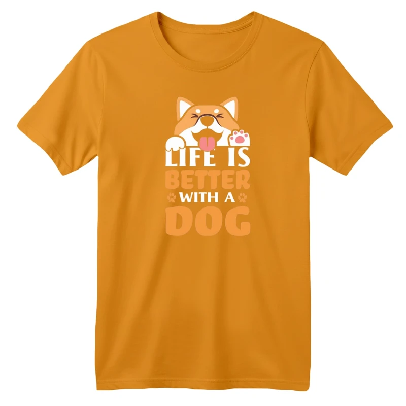 تی‌شرت آستین کوتاه لانگ بچگانه مدل سگ نوشته