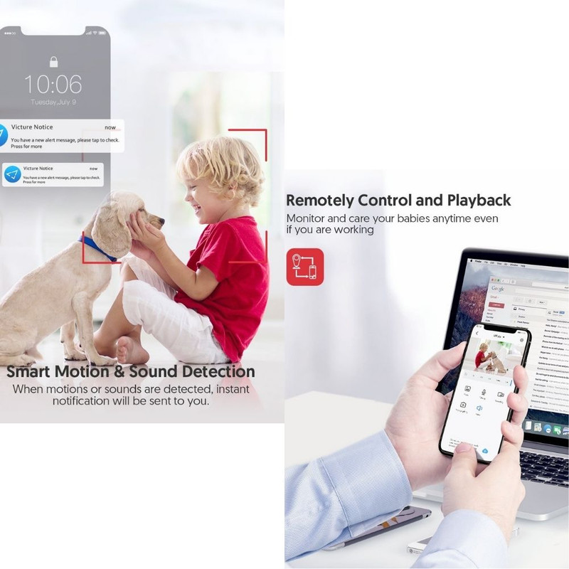 دوربین اتاق کودک ویکچر کد Pc420 بسته 2 عددی