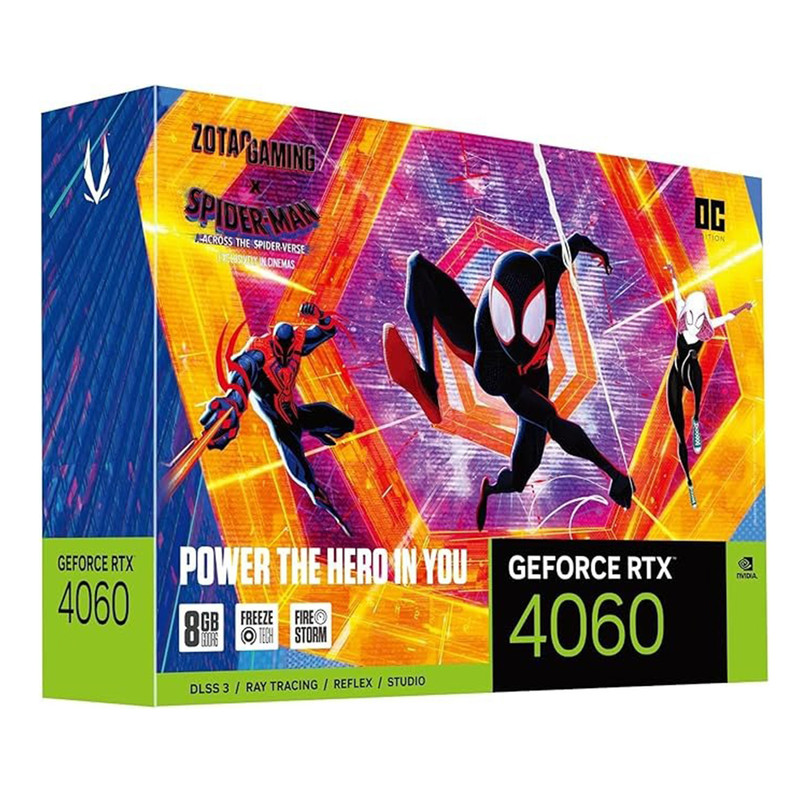 کارت گرافیک زوتک مدل GeForce RTX 4060 8GB Twin Edge OC SPIDER-MAN