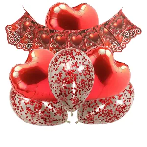 بادکنک مسترتم طرح قلب و لاو بسته 9 عددی