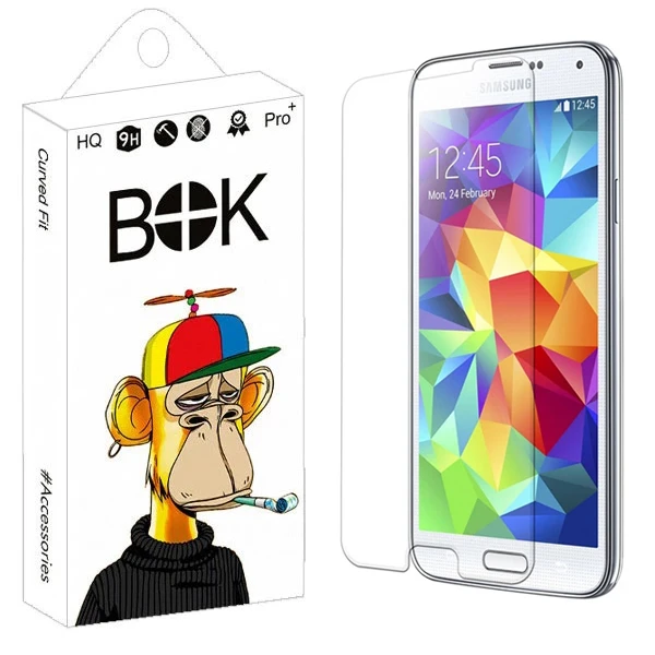 محافظ صفحه نمایش شیشه ای بوک مدل Lucid مناسب برای گوشی موبایل سامسونگ Galaxy S5