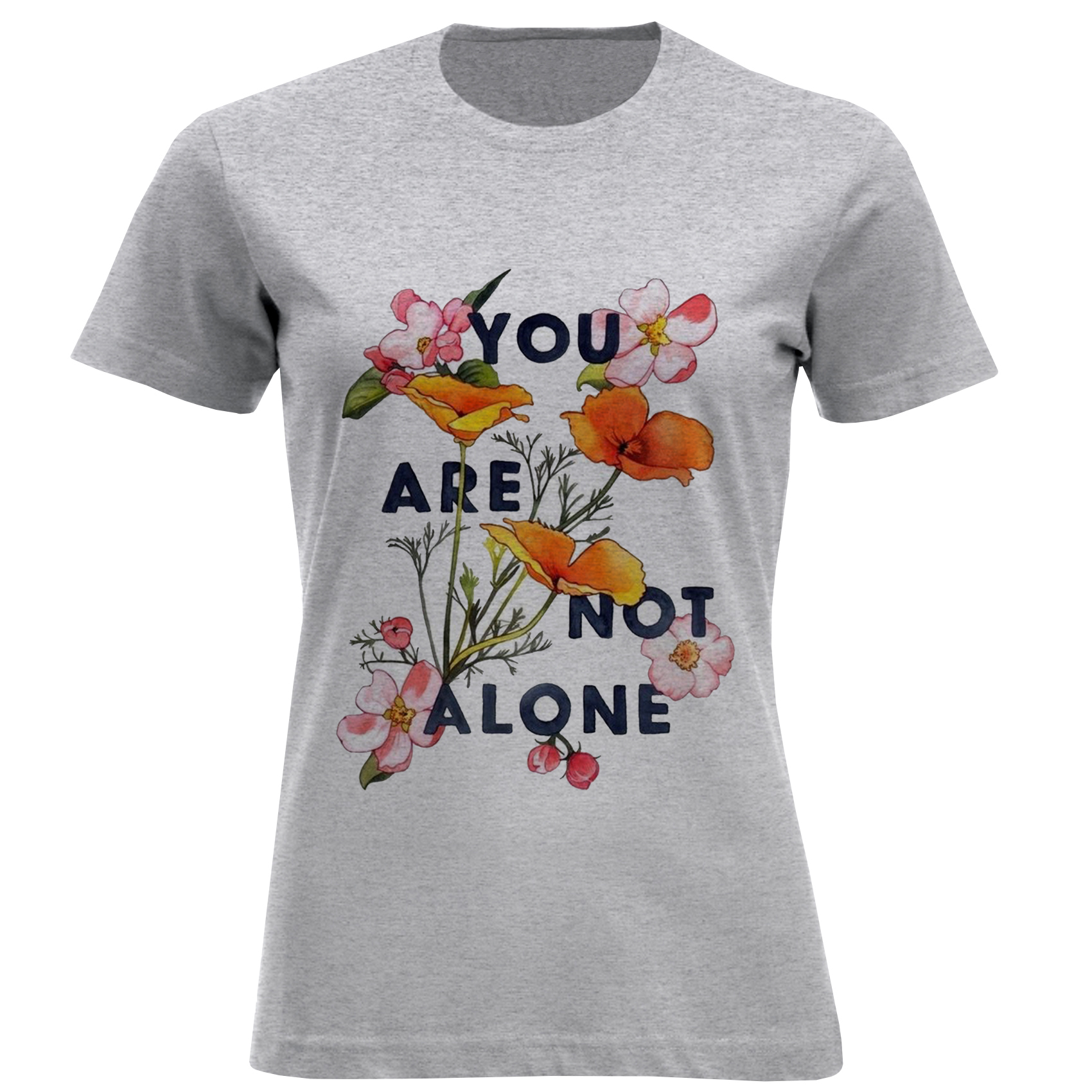 تی شرت آستین کوتاه زنانه مدل گلD867 YOU