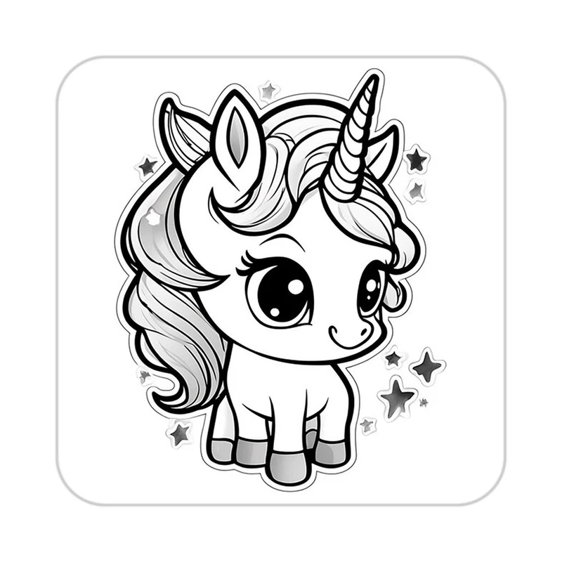 زیر لیوانی کاکتی طرح اسب تک شاخ و یونیکورن مدل mp32565