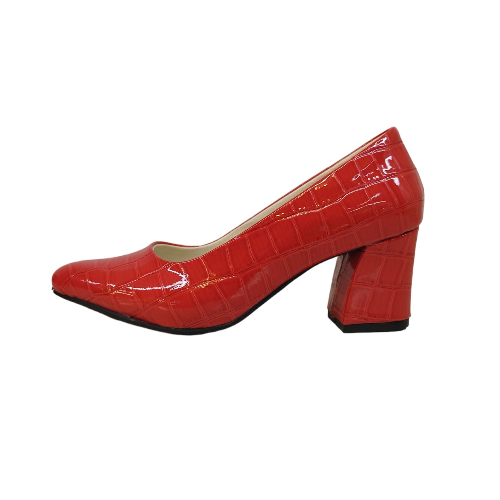 کفش زنانه مدل کروکودیلی 2 ورنی رنگ قرمز -  - 1