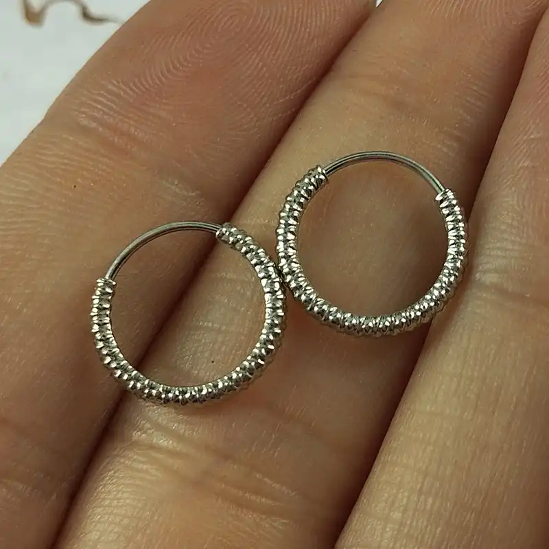 گوشواره نقره زنانه سلین کالا مدل حلقه کد 06