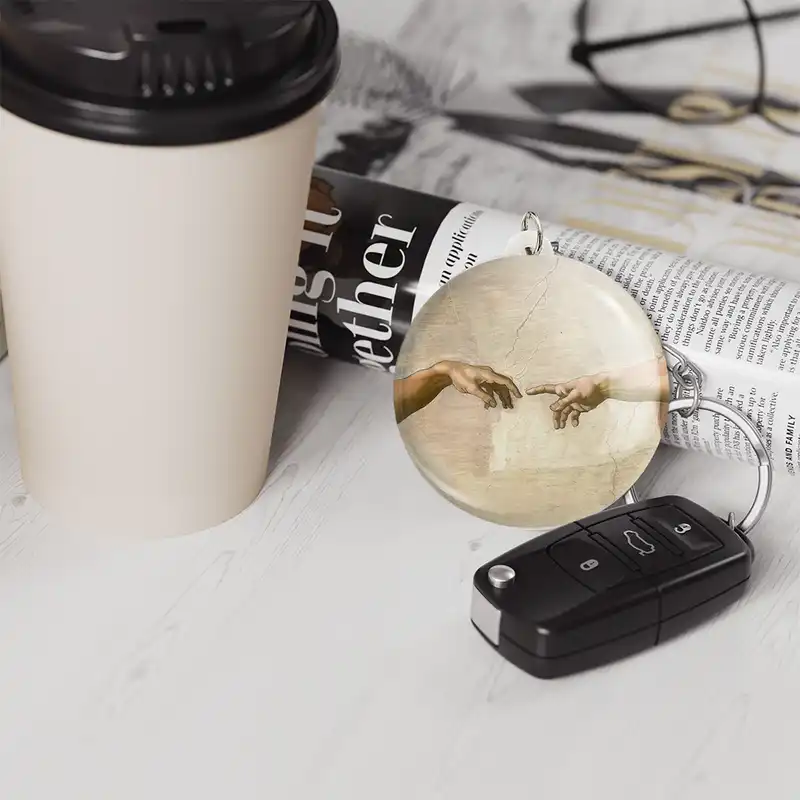 جاکلیدی خندالو مدل نقاشی آفرینش آدم اثر میکل آنژ کد 23356