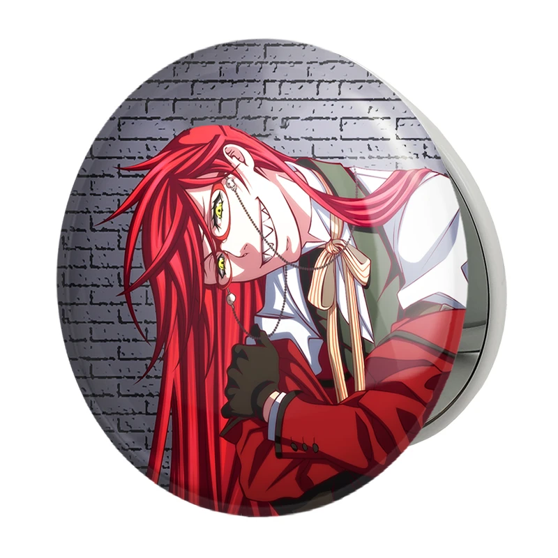 آینه جیبی خندالو طرح گریل انیمه خادم سیاه مدل تاشو کد 16328