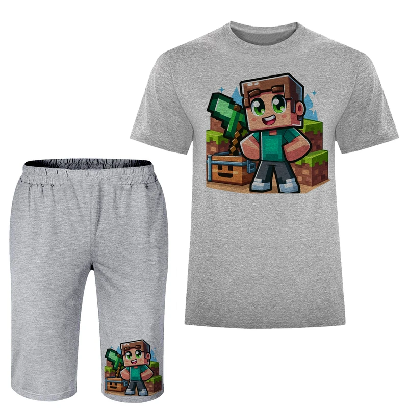 ست تی شرت و شلوارک مردانه مدل ماینکرفت A202