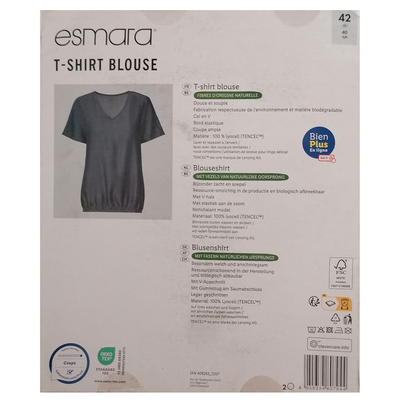 بلوز آستین کوتاه زنانه اسمارا مدل 17752579