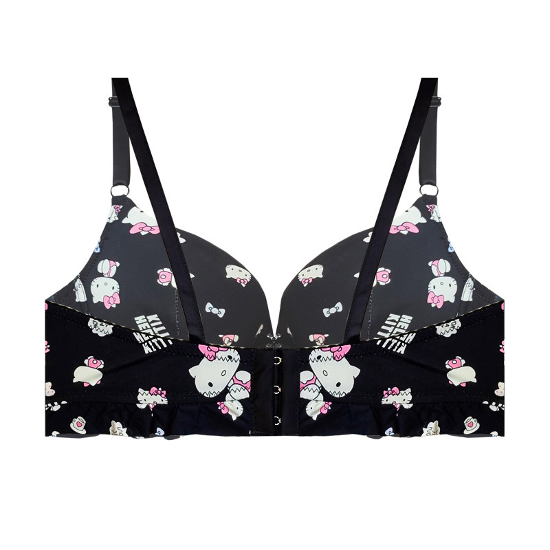 سوتین زنانه مدل اسفنجی جکدار پایه بلند طرح کیتی کد 88881