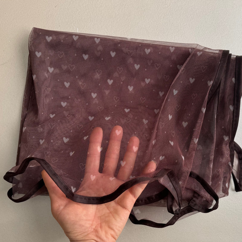 شال زنانه مدل توری ارگانزا قلبی