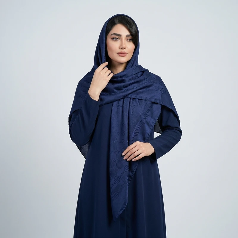 روسری ژاکارد زنانه مدل هندسی کد 118 با طول و عرض 110*110 سانتی‌متر