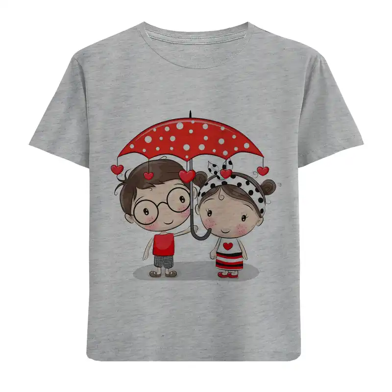 تی شرت آستین کوتاه بچگانه مدل چتر عشق F616