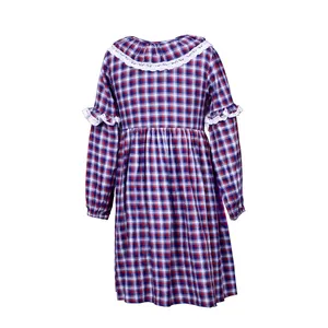 پیراهن دخترانه ملیران مدل چهارخانه کد 12_99 رنگ زرشکی