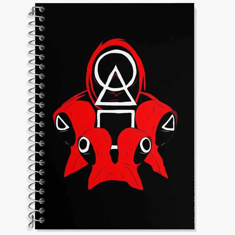 دفتر زبان 50 برگ خندالو مدل سه خط طرح بازی مرکب Squid Game کد 10833