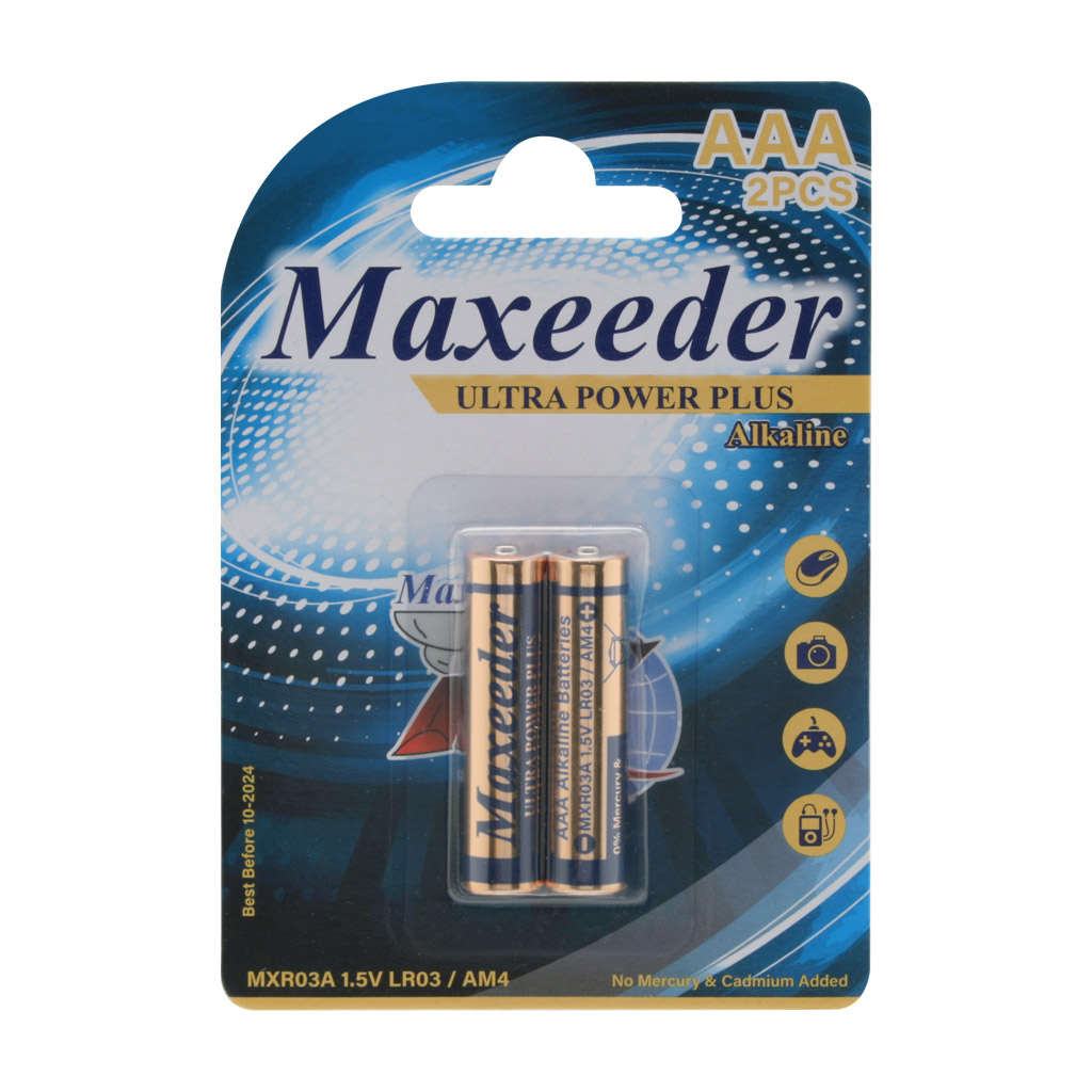 باتری نیم قلمی مدل Ultra Power Plus Alkaline MXR03A بسته 2 عددی