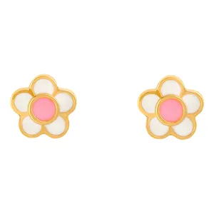 گوشواره طلا 18 عیار دخترانه کیا گالری مدل گل میخی کد EM421
