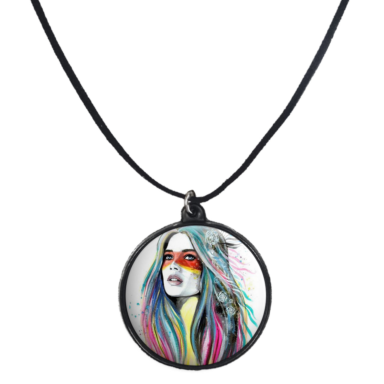 گردنبند پرمانه طرح دخترونه کد pmb.4482 مدل دو طرفه