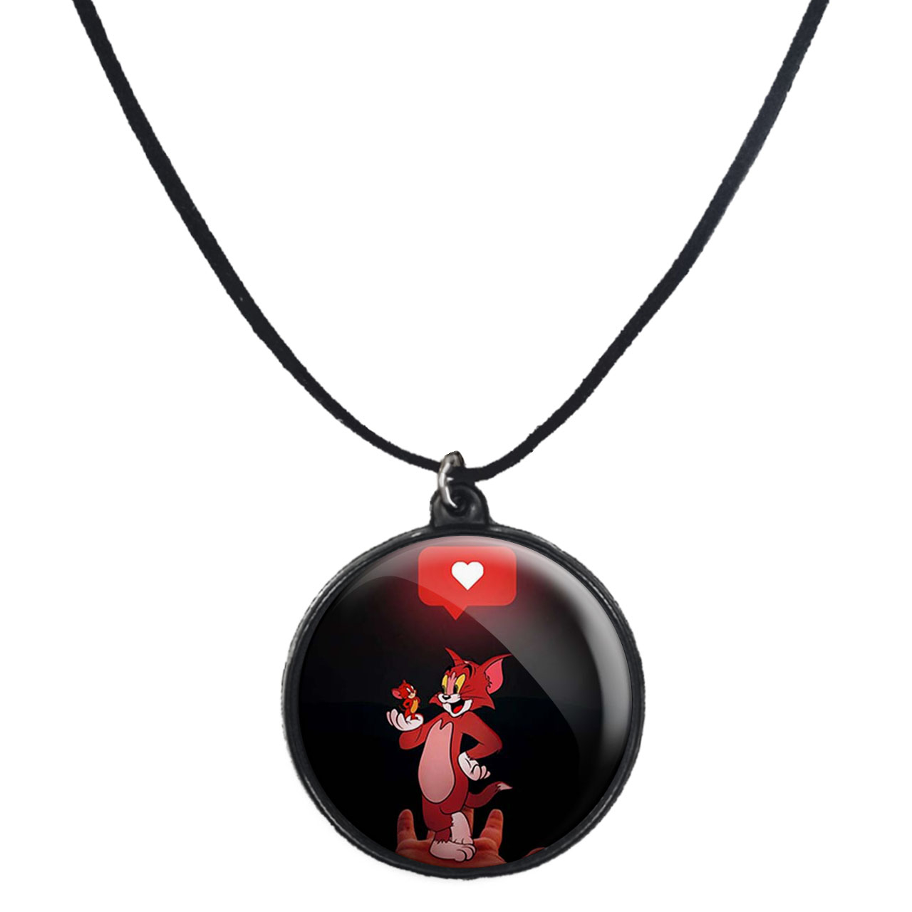 گردنبند پرمانه طرح تام و جری کد pmb.10714 مدل دو طرفه