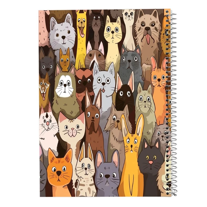 دفتر شطرنجی 50 برگ مدوپد طرح سگ و گربه کد DF17354