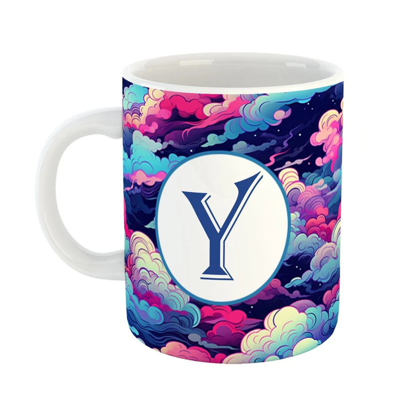 ماگ پاد آفرین مدل فانتزی طرح حرف Y کد 15