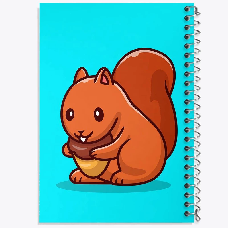 دفتر شطرنجی 50 برگ خندالو طرح حیوانات بامزه سنجاب کد 29736