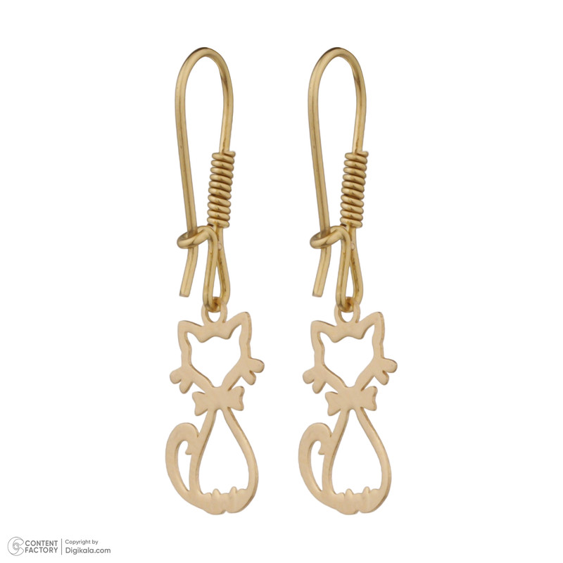 گوشواره طلا 18 عیار دخترانه طلای مستجابی مدل 15104