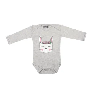 بادی آستین بلند نوزادی هاگز طرح Rabbit کد HS48