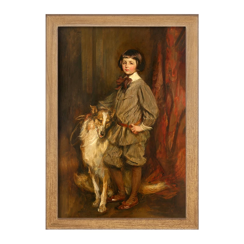 تابلو خندالو مدل نقاشی مردیث هاولند با سگش اثر جیمز جبوسا شانون       کد F12482