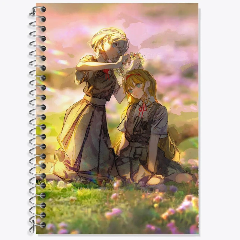 دفتر زبان 50 برگ خندالو مدل سه خط طرح کاکه و سومیره انیمه مادوکا مجیکا Madoka Magica کد 18436