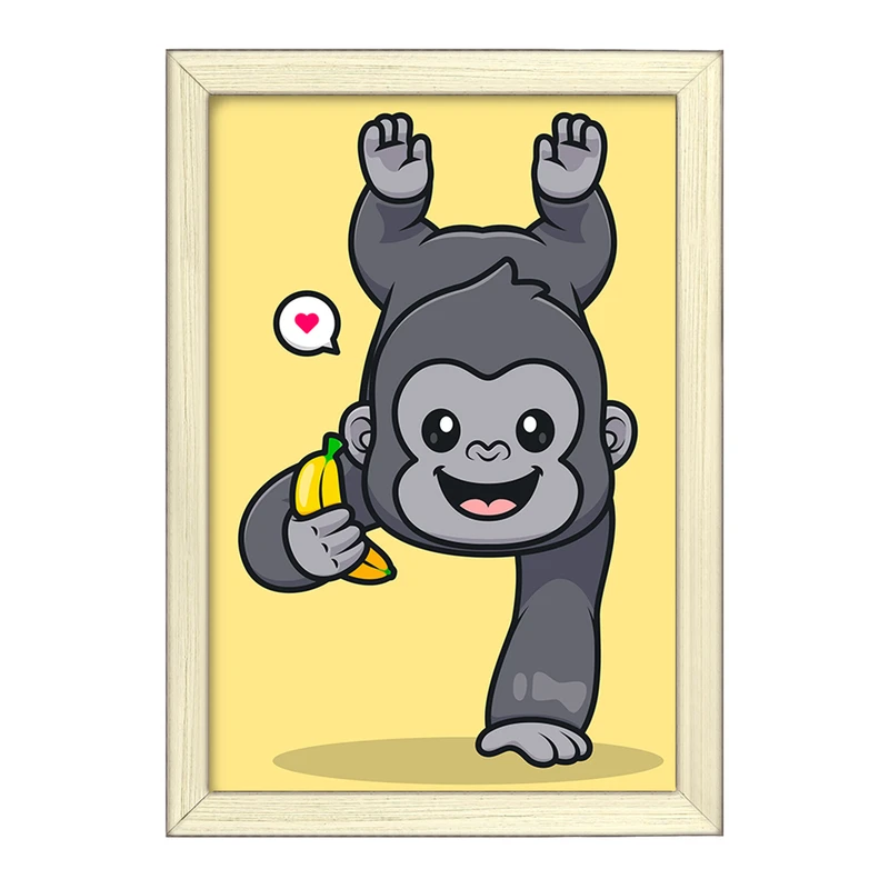 تابلو خندالو طرح حیوانات بامزه گوریل کد 29714