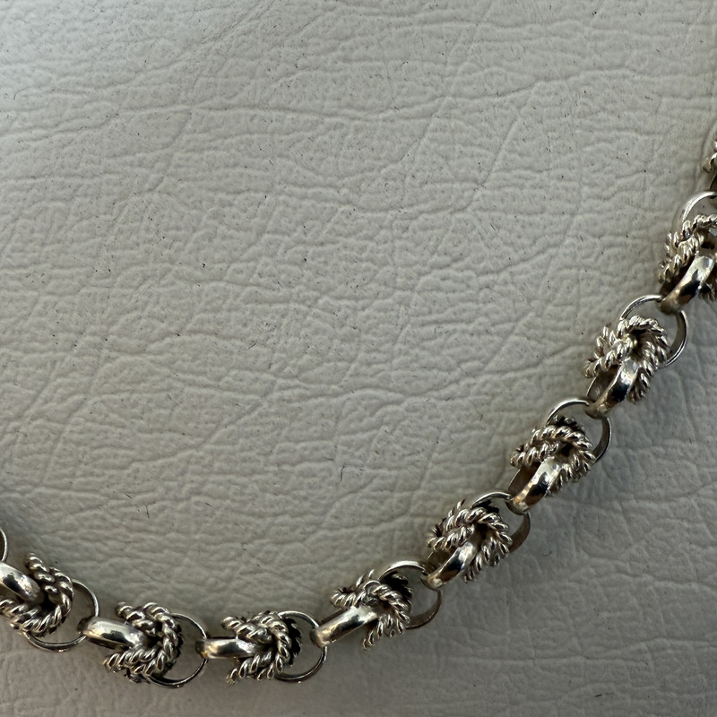 گردنبند نقره مردانه مدل زنجیر یزدی کد 2406