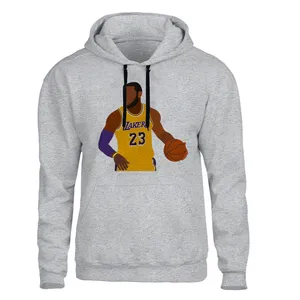 هودی مردانه مدل بسکتبال کد B514 رنگ طوسی