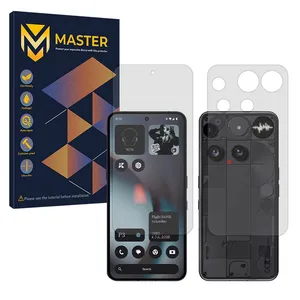Master Resistant model transparent screen protector suitable for Nothing Phone 3 mobile phone along with the back protector