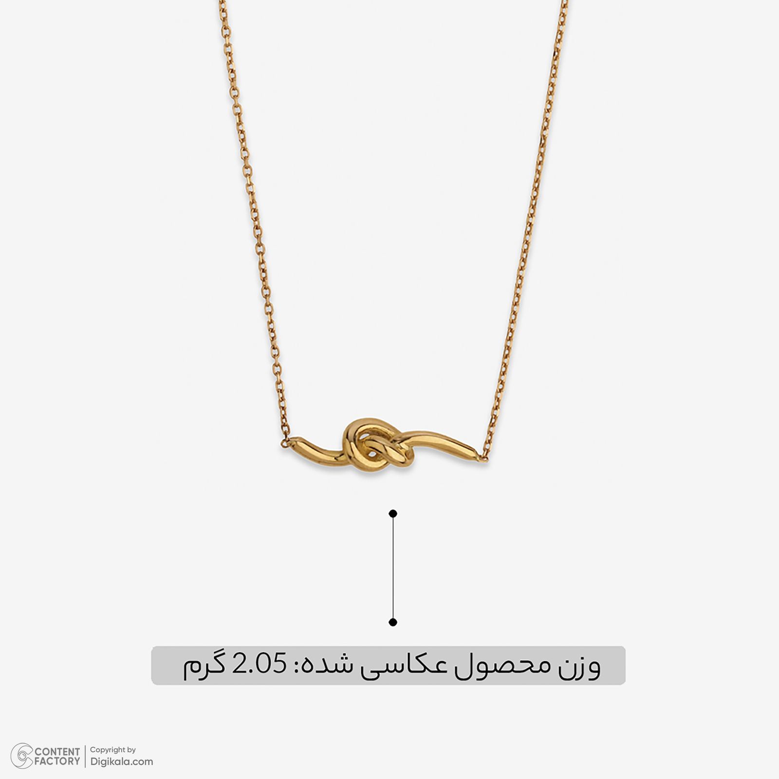 گردنبند طلا 18 عیار زنانه با طرح حلقه‌ای (فلامینگو) روبی آرت گالری مدل 238035 -  - 2