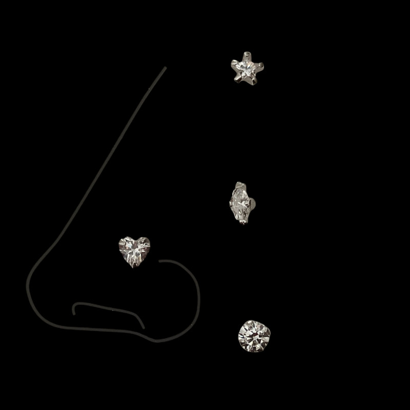 پیرسینگ نقره زنانه آی ام مدل E2727 مجموعه 4 عددی