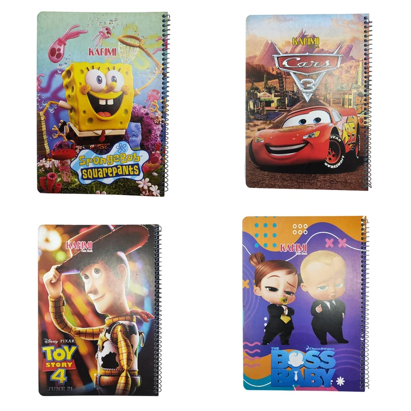 دفتر مشق 40 برگ کریمی مدل حاشیه دار مجموعه 4 عددی