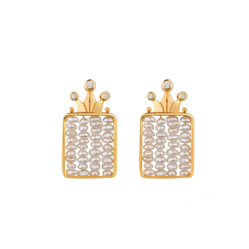 گوشواره طلا 18 عیار زنانه کیا گالری مدل AE404
