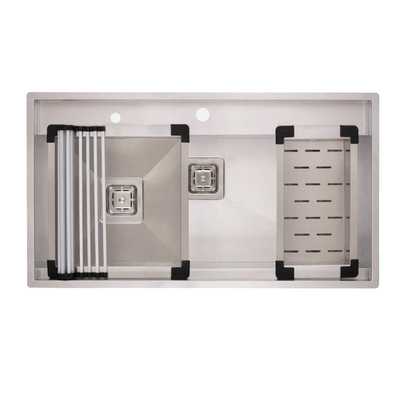 سینک ظرفشویی استیل توکار دو لگنه مدل پریمو 90 