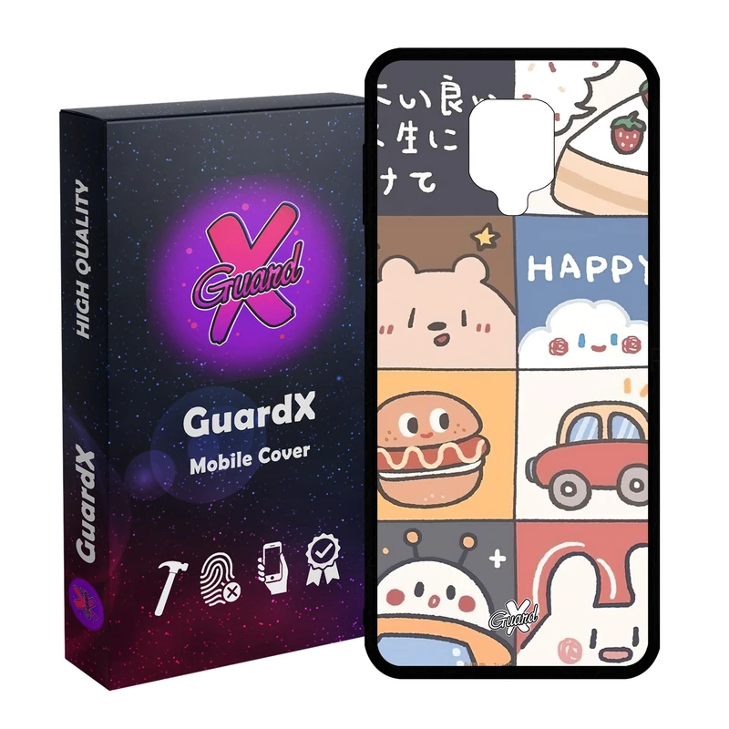 کاور گارد ایکس طرح دخترانه مدل Glass10513 مناسب برای گوشی موبایل شیائومی Redmi Note9 Pro/Note 9 Pro Max/Redmi Note 9S/MI Poco M2 Pro